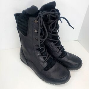 Women's Black Lace-Up Boots